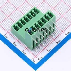 KF2EDGRT-3.5-2*7P Plug-in Terminal Block Bent Lead Through Hole,P=3.5mm Board-to-Board / Socket - Closed 2x7P 3.5mm Green - Product Image 1