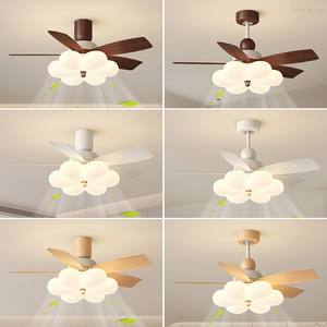 Lámpara de Techo Moderna, Simple y Creativa con Forma de Calabaza, con Ventilador Integrado, Control Remoto, Motor de Corriente Continua, Metal, para Baño - Product Image 1