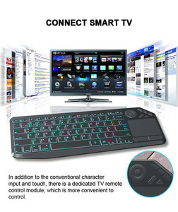 Clavier multimédia sans fil avec pavé numérique et pavé tactile multi-touch de grande taille, rétroéclairage couleur 3 LED, clavier rechargeable RGB - Product Image 4