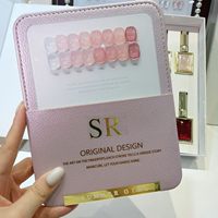 Ensemble de vernis à ongles en gel UV transparent rose nude effet verre, 8 couleurs, design original SR, pour salon de manucure