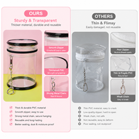 Boîte de rangement transparente en plastique pour bijoux, pochette, boîte mystère avec porte-clés, sac de rangement anti-poussière pour poupées mignonnes