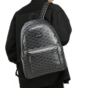 Chất lượng cao in ấn đầy đủ logo mới không thấm nước Ba lô túi máy tính xách tay tùy chỉnh PU da Ba lô cho nam giới - Product Image 1