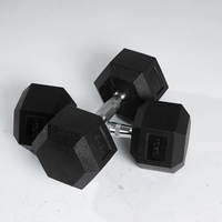 Haltères hexagonaux en gros pour la musculation, équipement de sport, haltères hexagonaux en caoutchouc, ensemble d'haltères en fonte avec revêtement