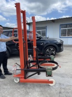 Amity Care Empileur de fûts hydraulique 500 kg avec pince rotative à 360 degrés, élévateur 1,6 m, transpalette basculante pour fûts d'huile de 585 mm