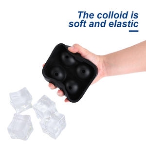 Molde de Silicona de Grado Alimenticio para Hacer Bolas de Hielo Redondas, Bandeja de Hielo de Silicona de 4 Compartimentos para Café y Licores - Product Image 2