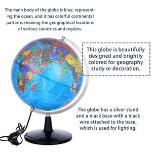Globe de démonstration de géographie de modèle de terre de 32cm avec la latitude et la longitude Modèle de globe du <span class=keywords><strong>monde</strong></span> vintage Modèle d'éducation Géographie - Product Image 3