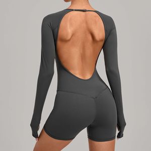 Mono Deportivo Personalizado con Logotipo, Espalda Abierta Ajustable, Manga Larga, con Relleno Incorporado, Efecto Levanta Glúteos, Elástico, para <span class=keywords><strong>Mujer</strong></span>, para Correr, Gimnasio, Yoga - Product Image 5