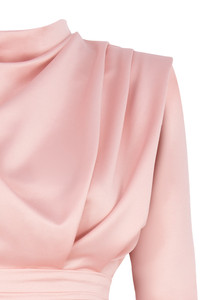 Vestido de fiesta de manga larga con <span class=keywords><strong>faja</strong></span> de verano para mujer plisada irregular de nueva moda - Product Image 6