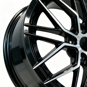 Jantes de luxe sportives exécutives 18 pouces 8J en alliage d'aluminium forgé par flux 5x112, finition noir brillant usiné, style <span class=keywords><strong>Vossen</strong></span> pour <span class=keywords><strong>Audi</strong></span> A4 <span class=keywords><strong>A6</strong></span> - Product Image 6