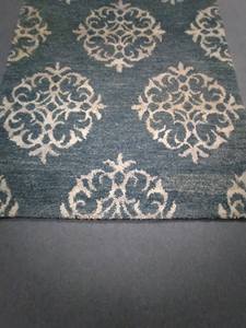 Tapis en laine douce 100% de designer, taille personnalisée, bleu, moderne, tissé à la main, couleur unie, tapis à poils, fait à la main pour la décoration intérieure - Product Image 6