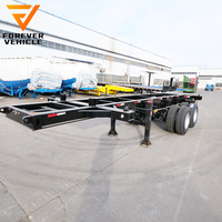 Semi-remorque squelette à plateau, conteneur, conteneur, camion squelette à benne basculante, camion bas garçon, semi-remorque surbaissée