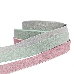 High Density Durable Webbing for Lunch Box Bandage Heavy Duty Elastic Band Pink Glitter Lurex Gold - Product Image 6