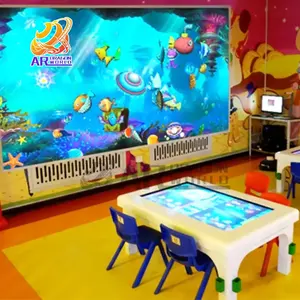 Kids playground Indoor magic game Interactive table projection system AR children magic touch screen painting