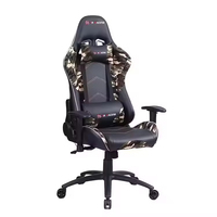 Chaise de jeu ergonomique moderne avec éclairage RGB, style course, en cuir PU, avec mécanisme d'inclinaison et base à cinq étoiles pour joueurs sur PC