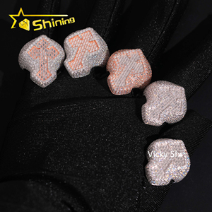 Hot bán đá ra của nam giới moissanite Vòng 925 Sterling Bạc hip hop đồ trang sức GRA cấp giấy chứng nhận D vvs moissanite Chéo Vòng - Product Image 1