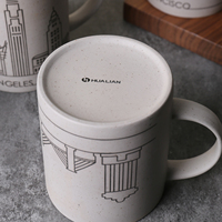 Hualian vente en gros tasse à café en céramique monuments parisiens article de collection pour la sublimation pour une utilisation de fête