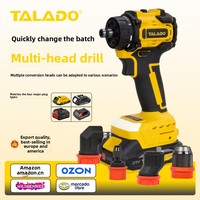 Vente chaude transfrontalière Perceuse sans fil sans balais 21V 10mm à vitesse variable, batterie au lithium, couple 35NM, construction métallique, OEM, usage domestique