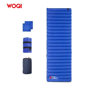 WOQI, bomba de pie incorporada personalizada, colchón de aire empalmable, doble ultraligero, plegable para exteriores, colchonetas de aire inflables para acampar, almohadilla para dormir