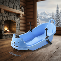 Trenó de Neve Infantil em Forma de Urso, Certificado CE EN71, HDPE de Alta Resistência, Suporta até 120kg, Para Crianças a Partir de 3 Anos, Ideal para Diversos Terrenos
