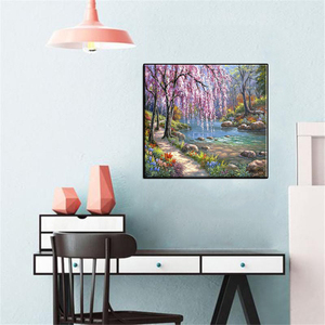 Diy pintura al óleo por números tierra de belleza idílica CUADRO DE ARTE pintado a mano estudio en casa decoración de pared pintura de paisaje - Product Image 2