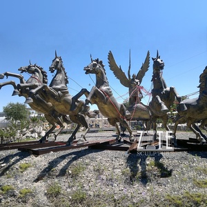 Grande statue de sculpture en bronze de char et de cheval d'Apollon en fonte de laiton - Product Image 5