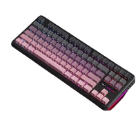 AULA F87 Keyboard Gaming Plastik Ergonomis Profesional Nirkabel dengan Lampu Latar RGB Baru 87 Tombol Kustom DIY Hot-Swap Plug