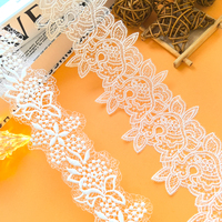 Bande de dentelle brodée à la main avec des paillettes blanches, largeur 8,5 cm, ruban de dentelle, accessoires vestimentaires