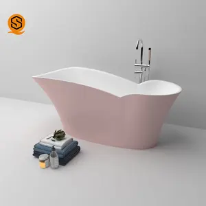 批发浴缸易清洁家庭酒店独立式亚克力浴缸浸泡方形纯亚克力浴缸
