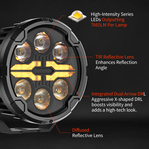 Faro auxiliar LED F850 <span class=keywords><strong>1250GS</strong></span> ADV de 4.5 pulgadas IP68 de doble color DRL estroboscópico para moto de cross con cubierta y cableado - Product Image 4