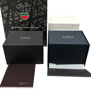 Watch Box Luxury High Quality Custom Logo Black Cardboard Paper Gift Packaging New Design Custom Square Watch Box