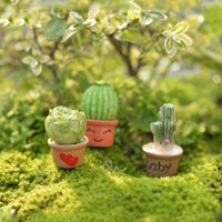 Figurines miniatures créatives en résine de cactus et de plantes succulentes pour décorations paysagères, mini-plantes en pot, ornements, accessoires de bricolage