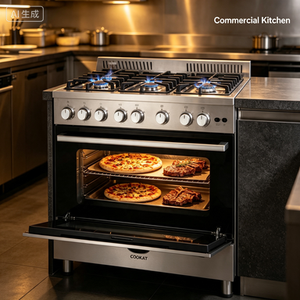 Cuisinière combinée encastrable 6 brûleurs à gaz en acier inoxydable durable avec <span class=keywords><strong>four</strong></span> pour cuisines modernes, usage domestique <span class=keywords><strong>et</strong></span> restaurant - Product Image 3
