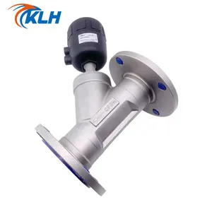 Stainless steel pneumatic Angle seat valve Y type high temperature steam Angle seat valve Flange type DN32 DN40 DN50 DN65 DN80