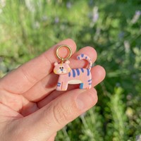 Breloques animaux de dessin animé en émail, en acier inoxydable plaqué or, pendentifs mignons pour la création de bijoux DIY, fournitures d'artisanat