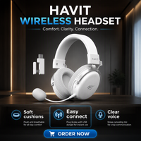 Casque de jeu filaire Havit H2015 Pro 2,4 GHz supra-auriculaire Type-C avec micro pour le sport et les voyages
