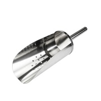 Pelle à glace en acier inoxydable de 1000 ml avec logo personnalisé OEM, trous de drainage et passoire intégrée, pour bar, congélateur, cuisine et aliments secs