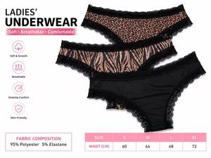 Mutandine da donna a vita alta in maglia sottile con stampa in pizzo, sexy, a vita bassa, invisibili, confezione da 5, taglie S-XL, 7 colori - Product Image 4