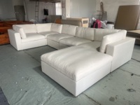 Canapé-lit nuage moderne de luxe blanc en duvet, canapé modulaire en forme de U, canapé sectionnel