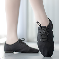 Chaussures de danse jazz ORCHID DANCE unisexes pour femmes et hommes, taille complète, toile noire, semelle extérieure en PVC souple, doublure en coton, talon bas, pas cher