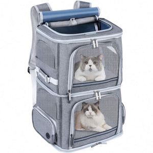 Free Sample Double Cat <b>Carrier</b> <b>Dog</b> <b>Backpack</b> <b>Carrier</b> for Medium <b>Dogs</b>,Double Compartment Pet <b>Carrier</b> Backpackfor Outdoor - Product Image 1