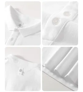 Camiseta de polo de golfe para homens, cor sólida do logotipo personalizado pima 100% algodão, camiseta casual de manga curta lisa com bordada