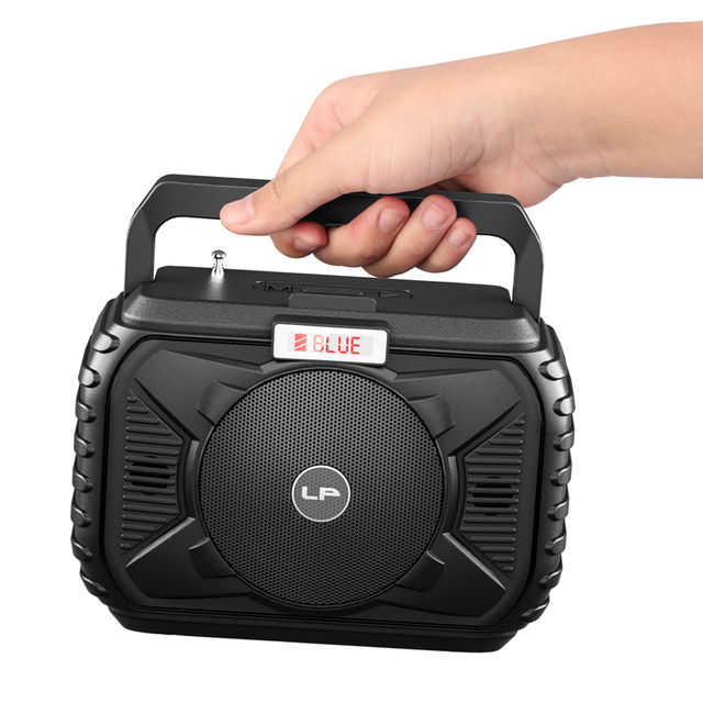 Portable Simple Design LCD Screen Rechargeable Battery Loud Stereo Bass Wireless BT Speaker FM Radio USB/TF Function Active