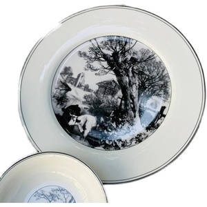 Venta al por Mayor con Descuento de Juego de Platos de Porcelana Clásica Blanca y Negra de Estilo Europeo - Product Image 2