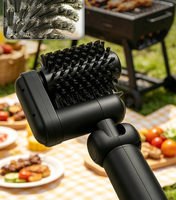 Brosse pour barbecue extérieur, nettoyeur de barbecue sans fil rechargeable avec 2 têtes remplaçables