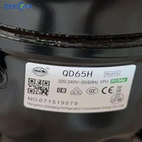 Nouvelles pièces de réfrigérateur Compresseur à piston R134a 1/2 1/3 1/4 1/5 1/6 hp QD65H 220-240V 50hz Compresseur de réfrigération R134a pour WANSHENG