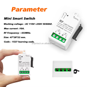 433MHz מתג תאורה אלחוטי שלט רחוק 1Gang משדר קיר 10A 110V 220V מתג תאורה עבור מנורה LED - Product Image 4