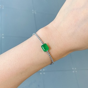 Exquisite Jewelry Eco-friendly <b>Copper</b> Emerald Green Cubic ZIrconia Women's <b>Bracelets</b> for Feminine Daily Elegant - Product Image 6