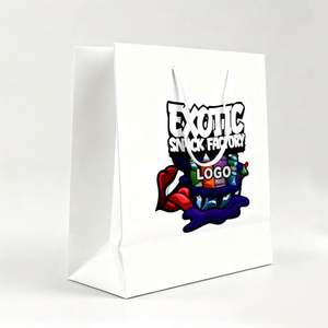 Reusable <b>White</b> Color Cute Design Children <b>Gift</b> Happy Birthday Paper <b>Bags</b> - Product Image 2