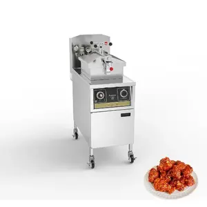 CE de pé comercial gás aço inoxidável frango frito pressão fritadeira máquina