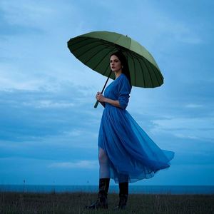 Parapluie droit personnalisé avec logo, idéal pour le golf et les voyages, parapluie de pluie personnalisé, vente en gros, 24 baleines, coupe-vent - Product Image 2